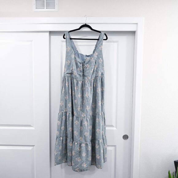 Christy Dawn Size 1X Adele Dress Blue Floral - Picture 4 of 8